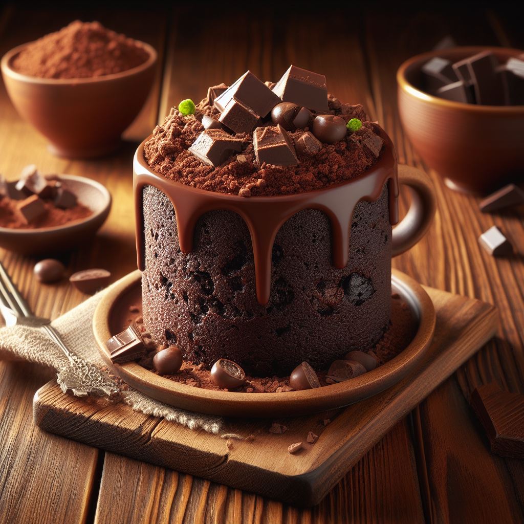 Delicious and guilt-free low-carb chocolate mug cake.